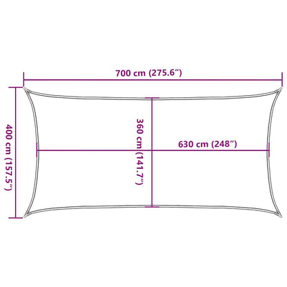 Vidaxl Toldo De Vela Rojo Hdpe 160 G/m² 4x7 M_2