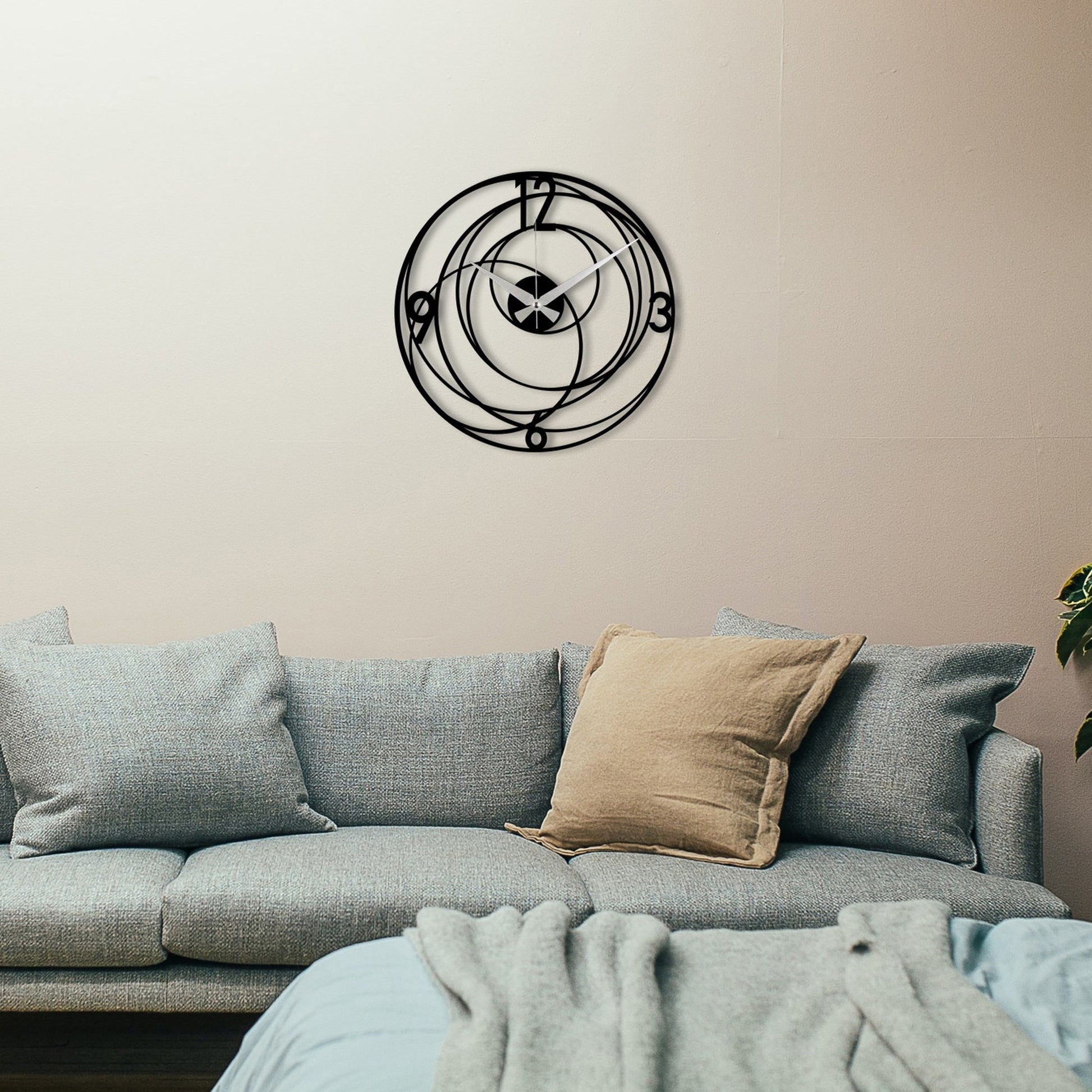 Reloj De Pared Metal Círculos_2