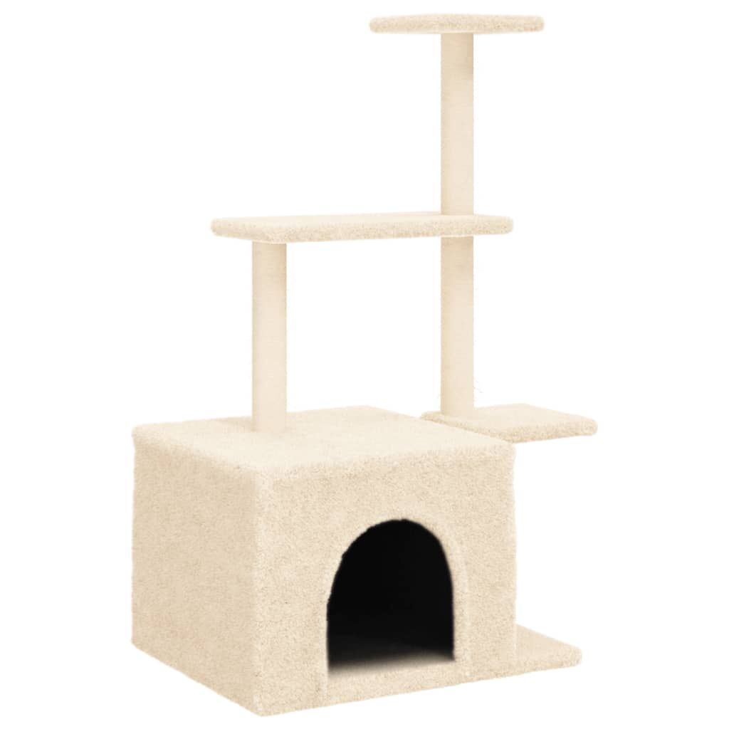 Vidaxl Rascador Para Gatos Con Postes De Sisal Color Crema 110 Cm_0