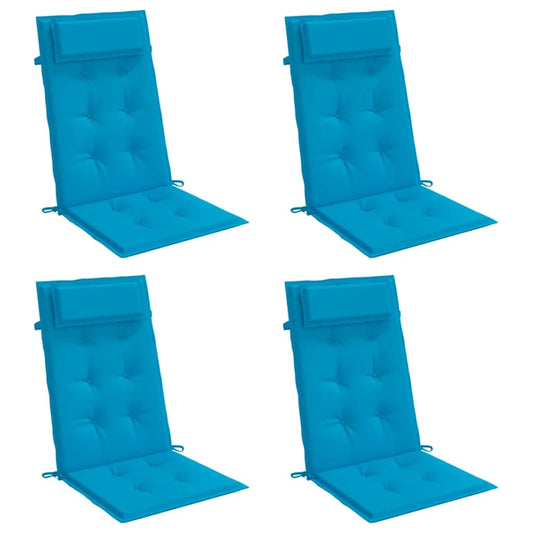 Vidaxl Cojines De Silla Con Respaldo Alto 4 Uds Tela Oxford Azul Claro_0