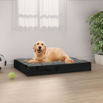 Cama Para Perros Madera Maciza De Pino Negro 71,5x54x9 Cm / Vetonek_5
