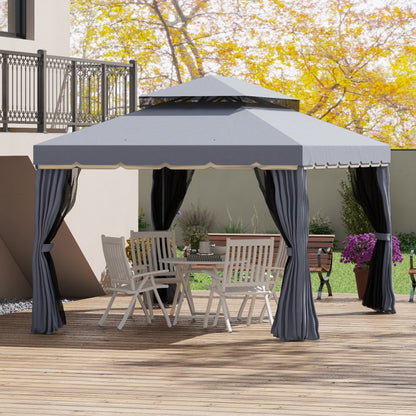 Outsunny Conjunto De 1 Cenador De Jardín 4x3 M Y 1 Techo De Repuesto_1