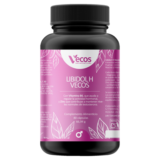Libidol H Vecos 80 Cápsulas | Potenciador De Testosterona Y Vitalidad | Zinc + Tribulus + Ginseng_0