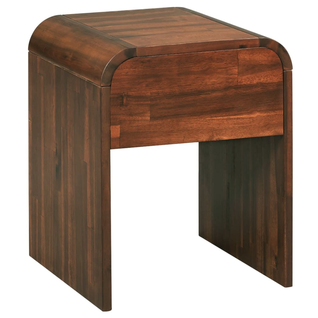 Mesita De Noche De Madera Maciza Acacia 41,5x42x52 Cm_0