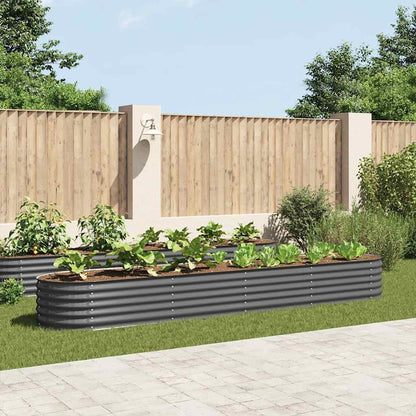 Arriate De Acero Galvanizado Gris 400x80x44 Cm_1