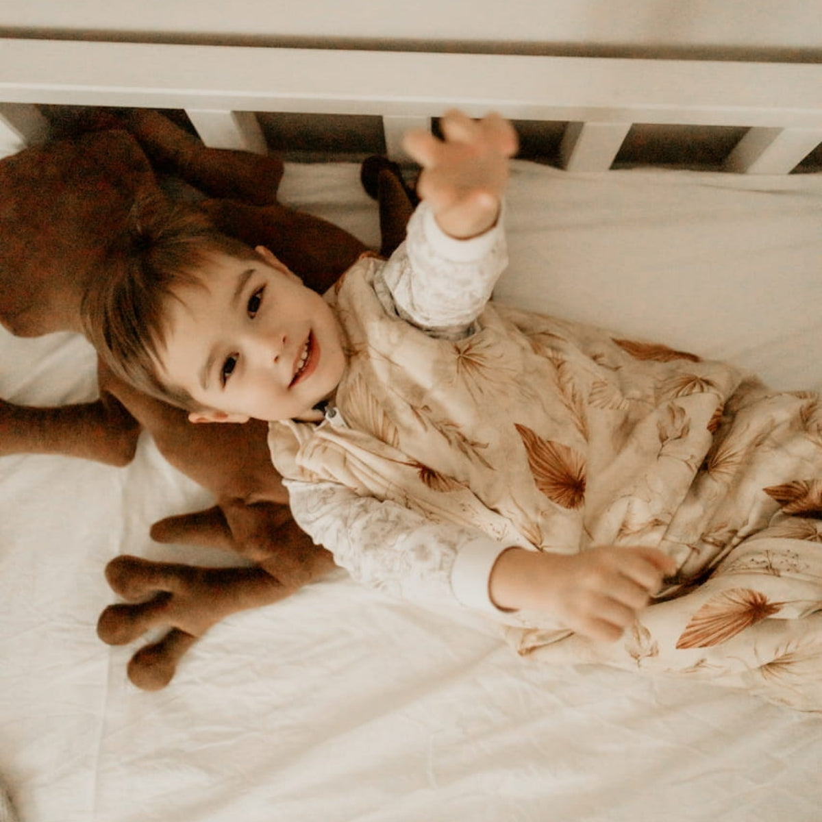 Saco De Dormir Con Pies Reversible T-s Jersey Algodón Bohemian Sand-bohemian Botanic_1