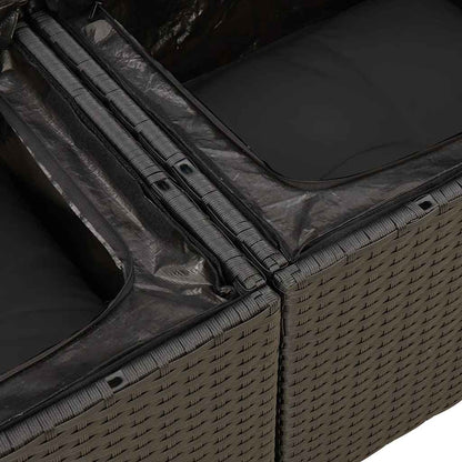 Set De Muebles De Jardín 5 Pzas Y Cojines Ratán Sintético Negro / Vetonek_5