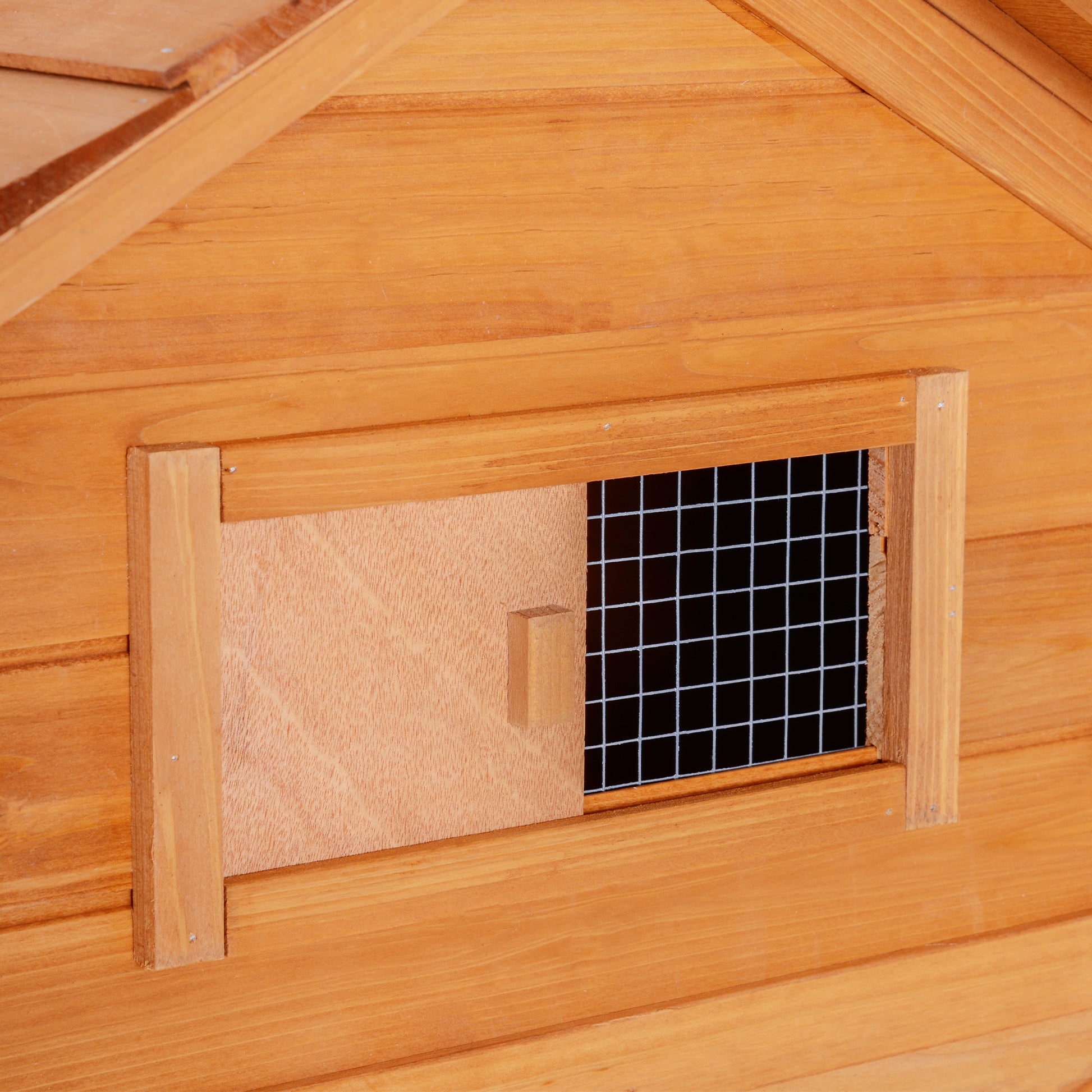 Pawhut Gallinero Exterior Madera Corredor Techo Abatible Y 2 Ruedas Rampa_4