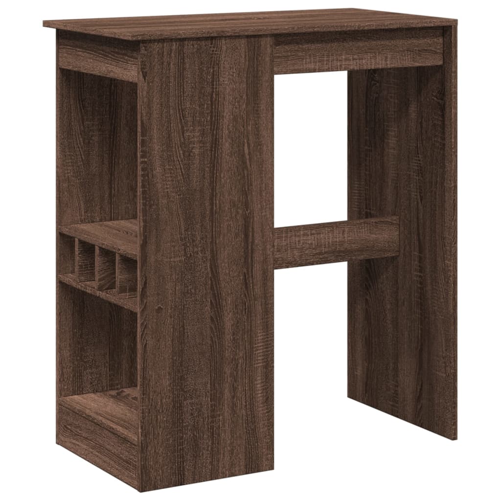 Mesa Alta Con Estantes Madera Marrón Roble 90x47,5x103,5 Cm_0