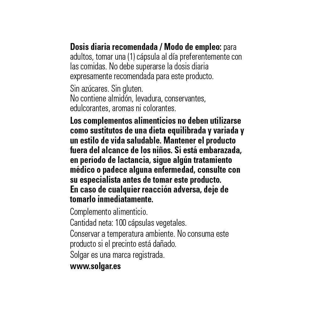 Biotina 5000mcg 100 Cápsulas Solgar