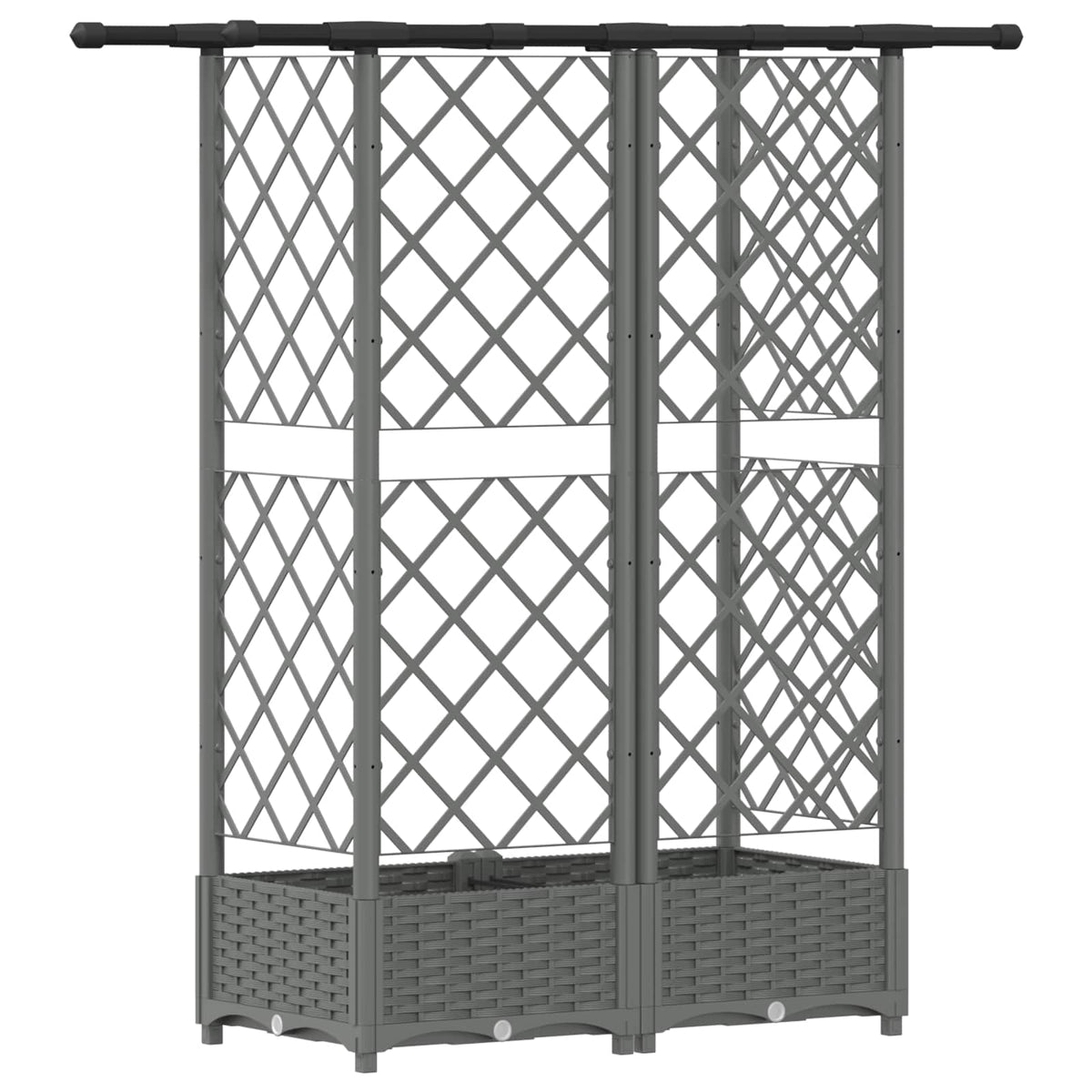 Cama Elevada Con Trellis Y Techo Gris Claro 124 X 40 X 121 Cm_4