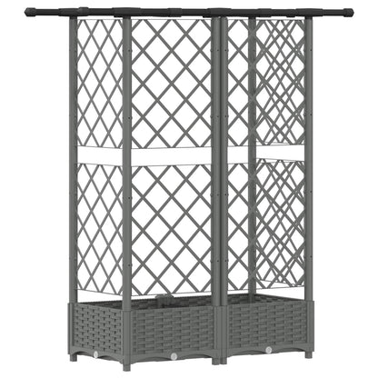 Cama Elevada Con Trellis Y Techo Gris Claro 124 X 40 X 121 Cm_4