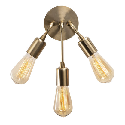 Aplique De Pared, Metal , Vintage, 22x22x28, Casquillo 3 X E 27 Max 40 W_0