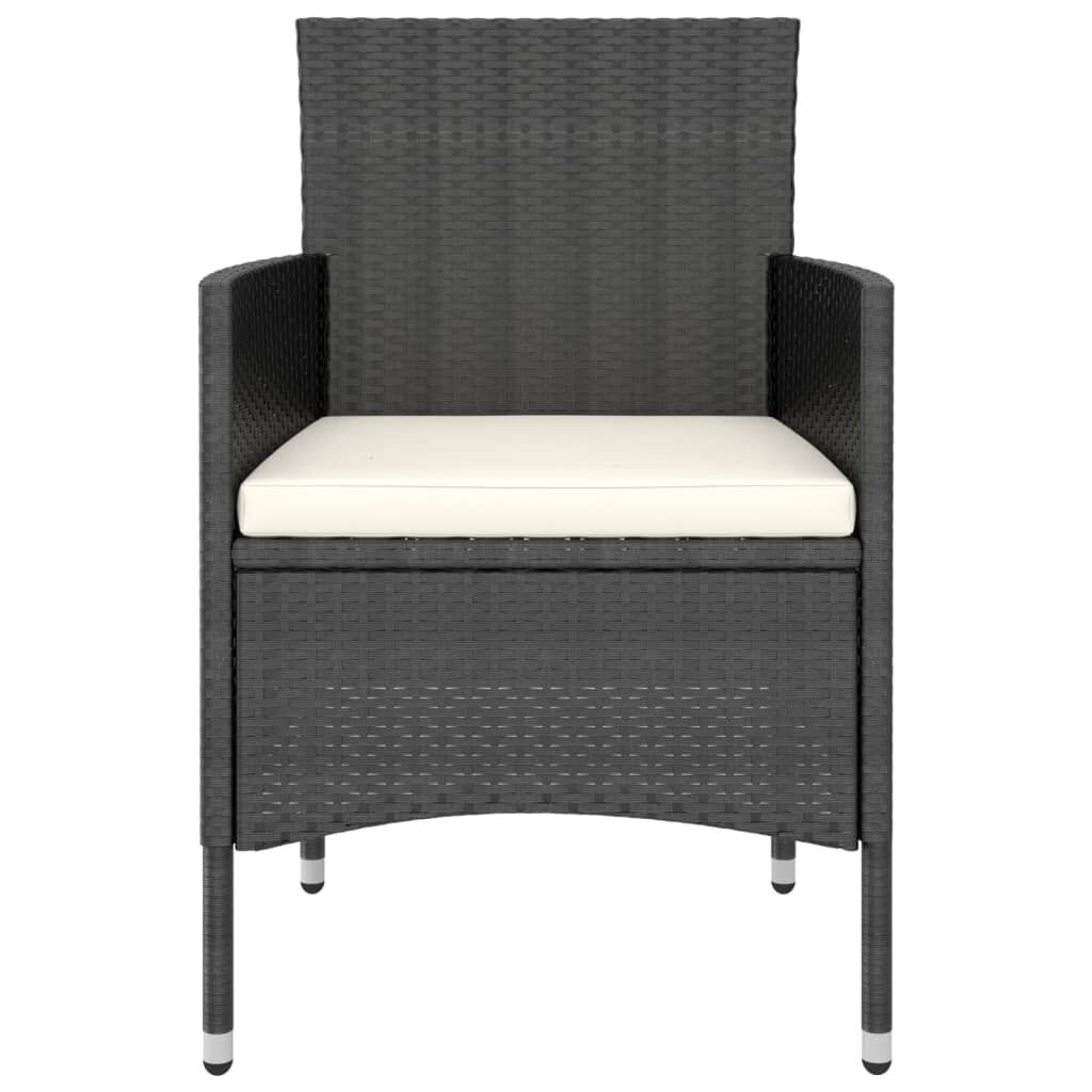 Vidaxl Mesa Sillas Jardín 5 Pzas Ratán Sintético Vidrio Templado Negro_3