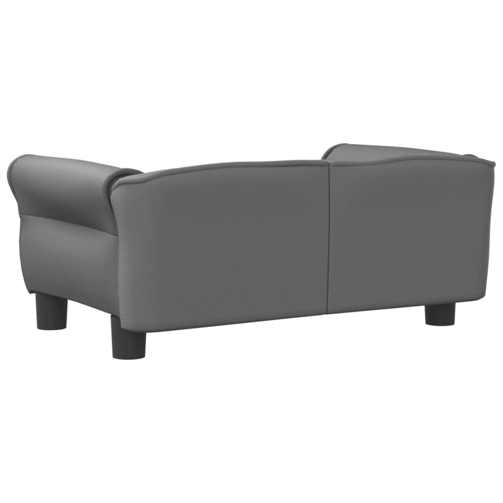 Cama Para Perros De Cuero Sintético Gris 70x45x30 Cm / Vetonek_0