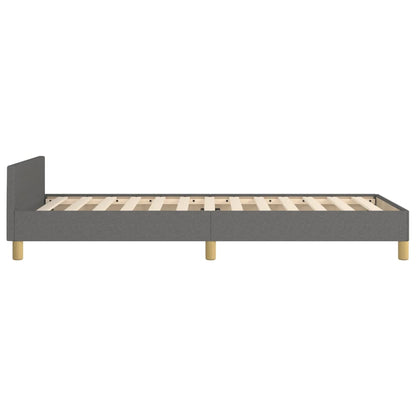 Estructura De Cama Con Cabecero De Tela Gris Oscuro 90x190 Cm / Vetonek_3