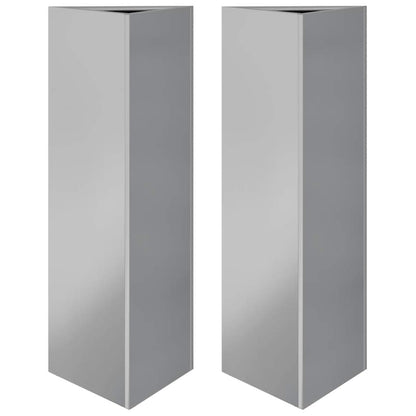 Jardineras Triangulares 2 Uds Acero Galvanizado 30x26x75 Cm_0