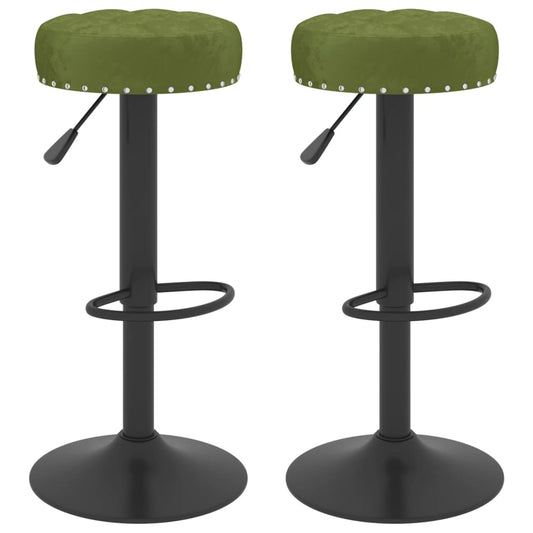 Taburetes De Cocina 2 Uds Terciopelo Verde Claro_0