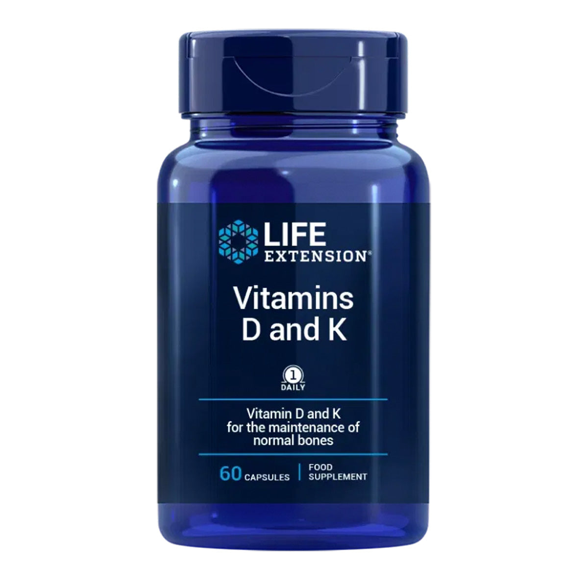 Vitaminas D e K, Life Extension 60 cápsulas