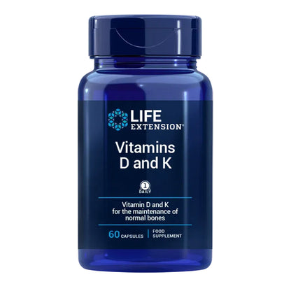 Vitaminas D e K, Life Extension 60 cápsulas
