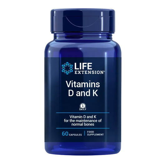 Vitaminas D e K, Life Extension 60 cápsulas