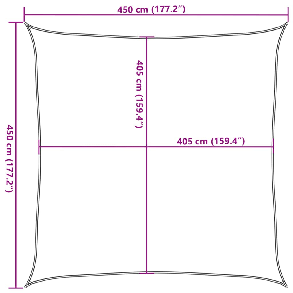 Vidaxl Toldo De Vela Verde Oscuro Hdpe 160 G/m² 4,5x4,5 M_2