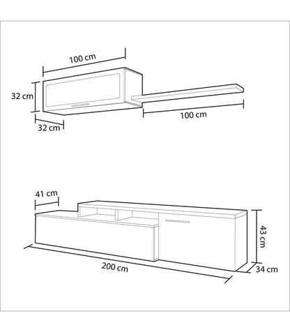 Conjunto Salón Televisión Nexus 43 Cm(alto)200 Cm(ancho)41 Cm(largo)_4