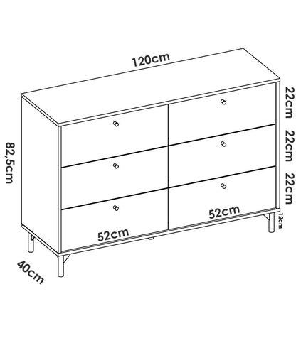 Comoda Doble 6 Cajones Terra En Acabado Nordic-grafito, 82.4 Cm(alto)120.4 Cm(ancho)40 Cm(largo)_3