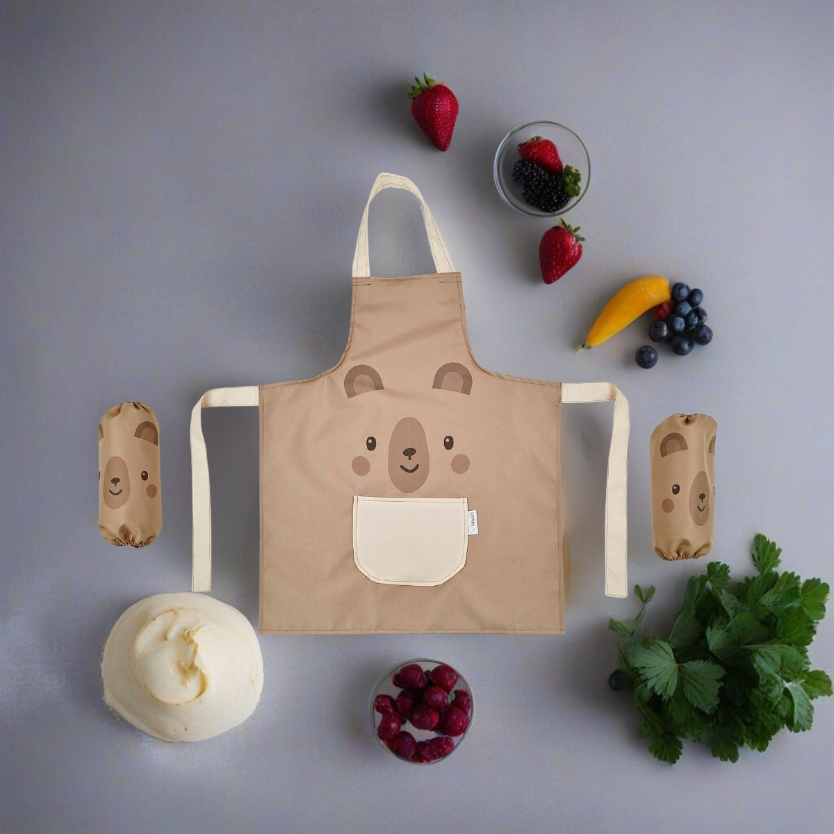 Teddy Bear Delantal Impermeable Infantil Con Mangas 60x50 Cm Albero Mio | Ropa Protegida Y Cero Dramas Con Las Manchas_2