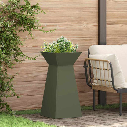Maceta Pilar Verde Oliva 35 X 35 X 73 Cm Acero Laminado En Frío_1