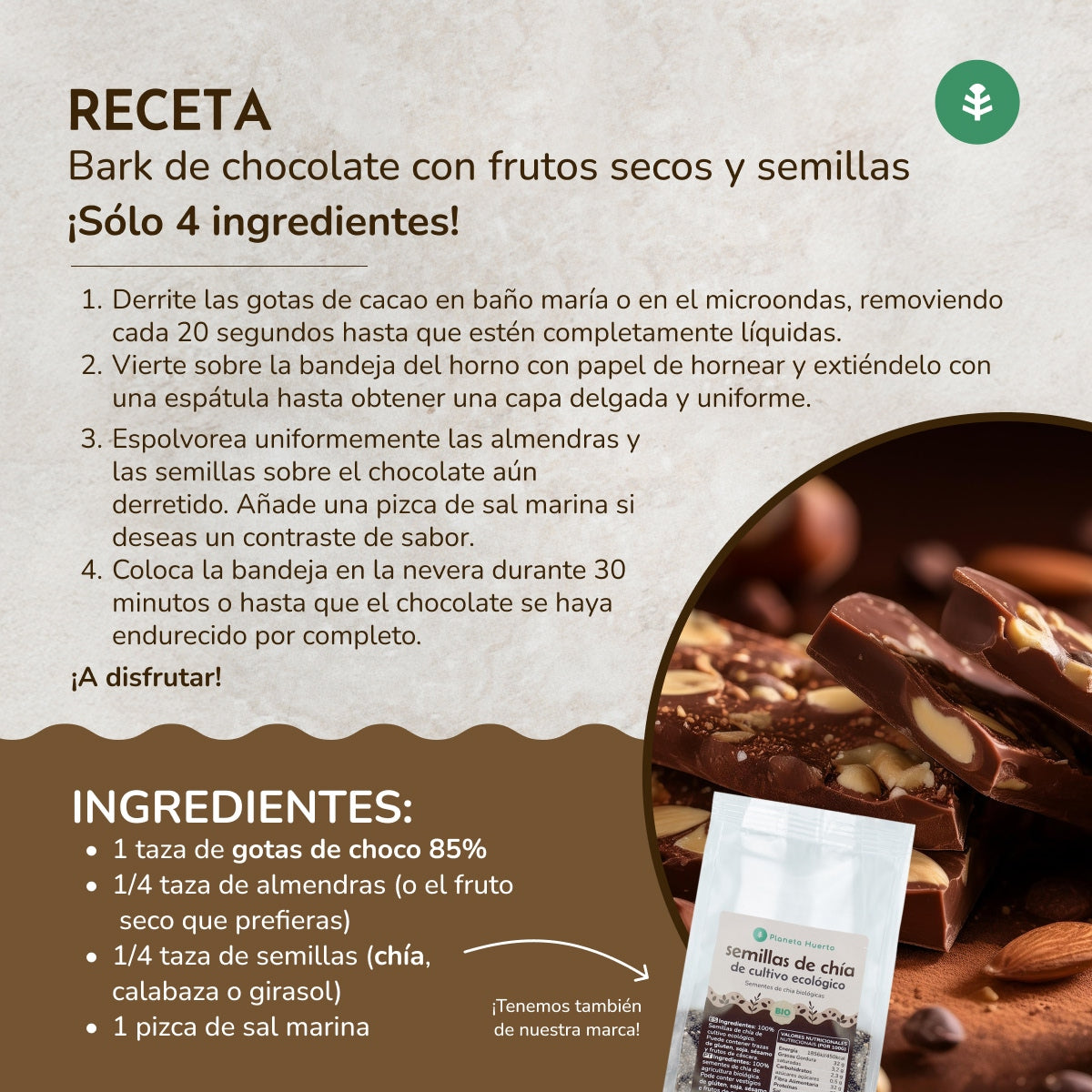 Pepitas de Chocolate 85% cacau ECO Planeta Huerto 200 g