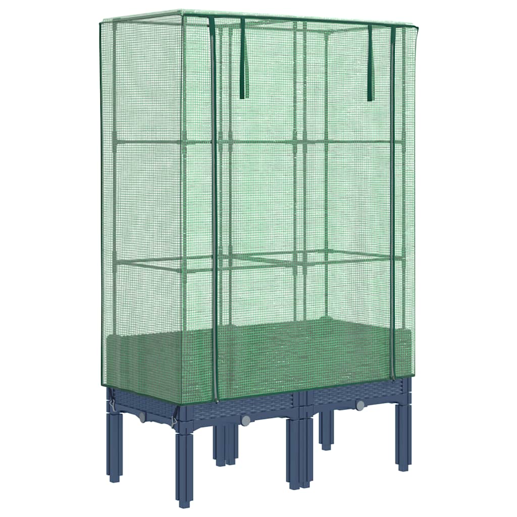 Arriate Con Cubierta Invernadero Aspecto Ratán 80x40x140 Cm_0