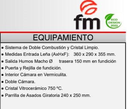 BRICOSOL Estufa de leña con calientaplatos FM Modelo M-102_3