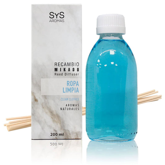 Recambio Mikado Ropa Limpia 200 ml con Varillas | Aroma Fresco y Suave | Refill Difusor | Larga Duració_0