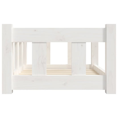 Vidaxl Cama Para Perros Madera Maciza De Pino Blanca 55,5x45,5x28 Cm_4