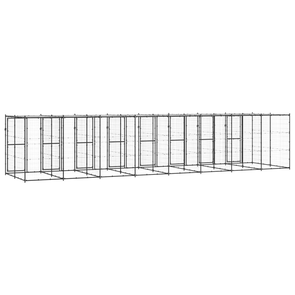 Perrera De Exterior De Acero Con Techo 19,36 M²_3