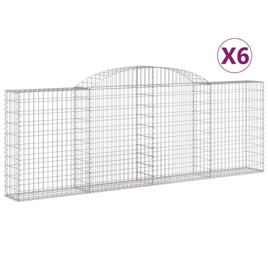 Cestas De Gaviones 6 Uds Forma De Arco Hierro 300x30x100/120 Cm_0