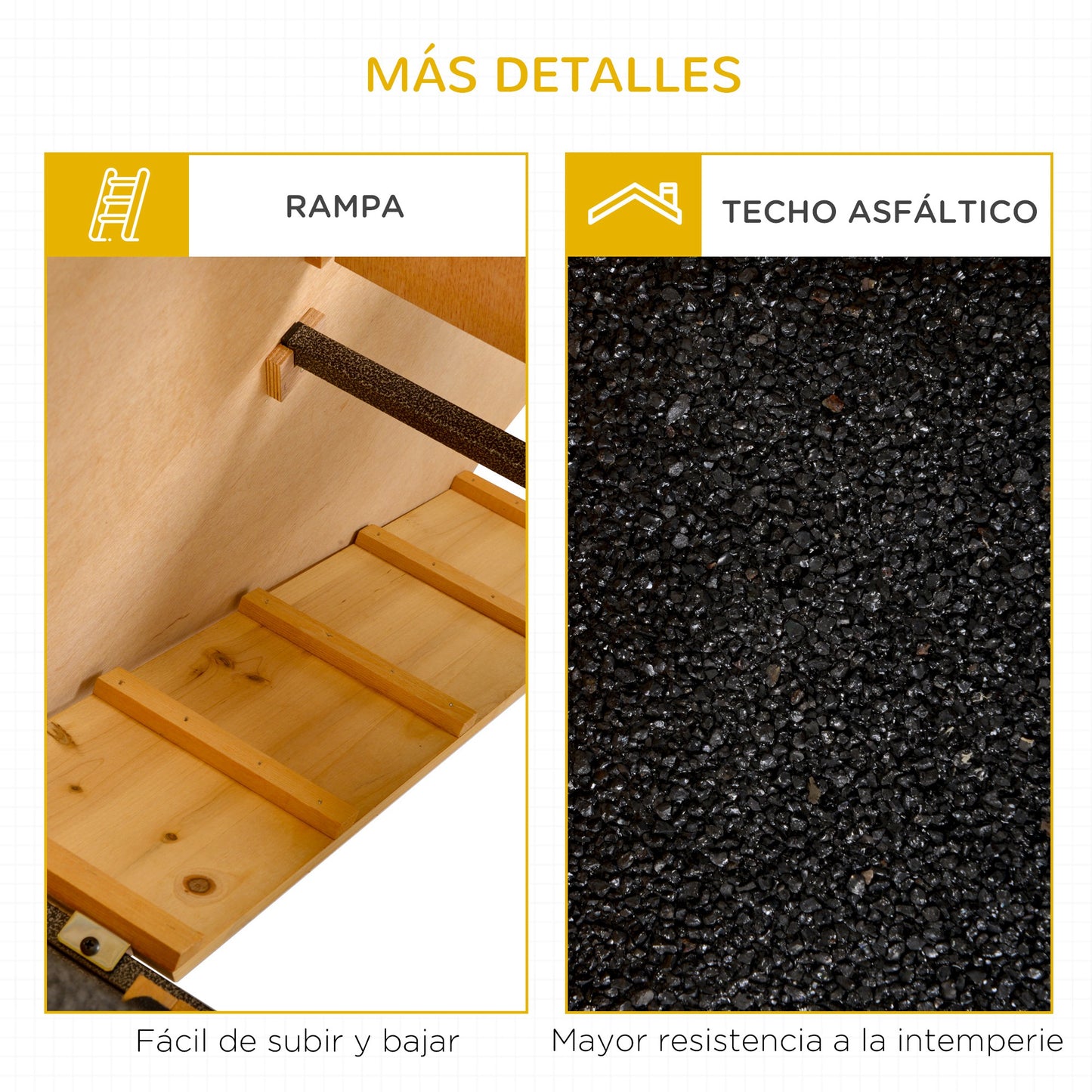 Pawhut Conejera De Exterior Madera 2 Pisos Rampa Bandeja Extraíble Puerta_3
