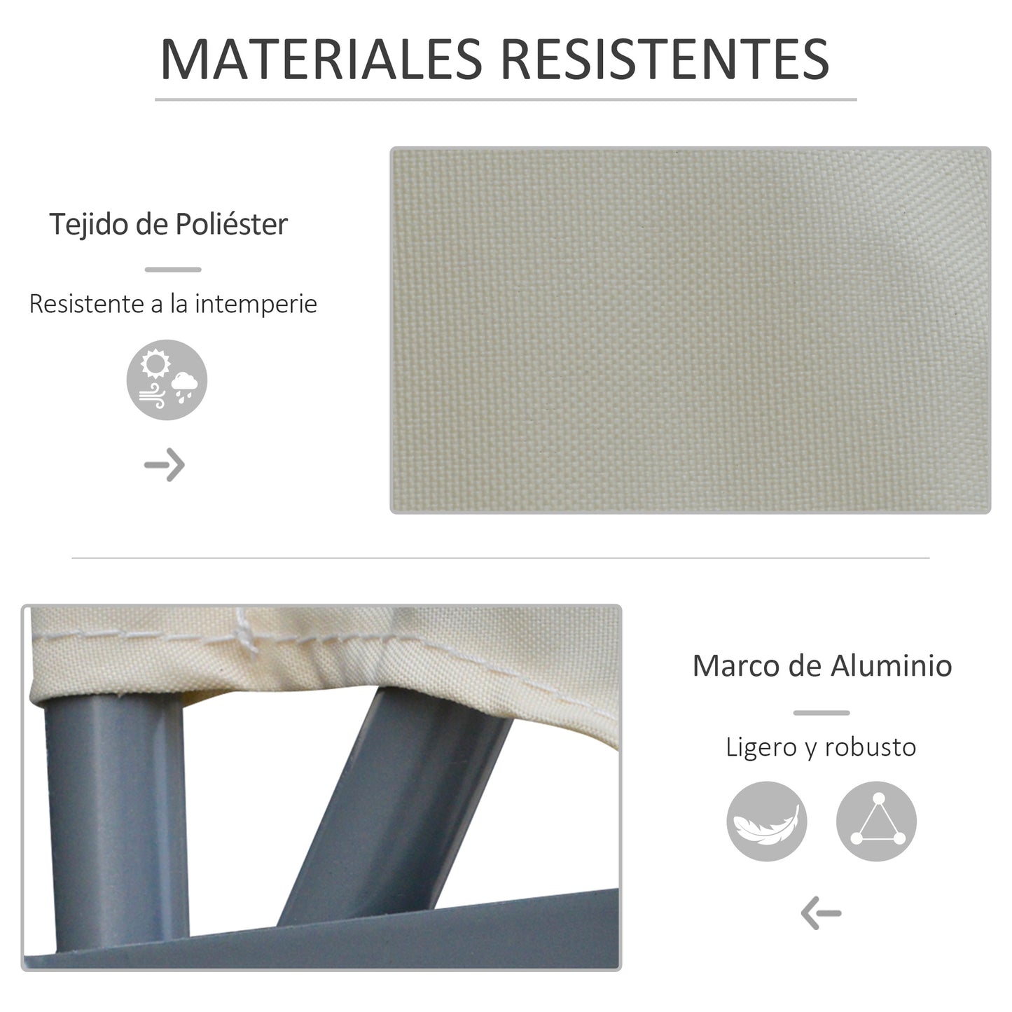 Outsunny Toldo Lateral Plegable De Balcón En Forma De Abanico Aluminio 120x120_4