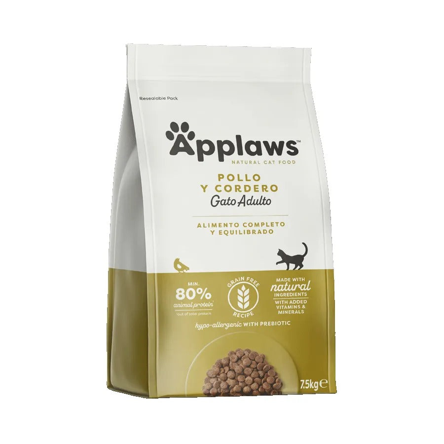 Applaws Cat Dry Frango e Cordeiro 7,5 kg Alimento natural para gatos sem cereais