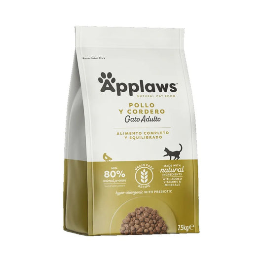 Applaws Cat Dry Frango e Cordeiro 7,5 kg Alimento natural para gatos sem cereais