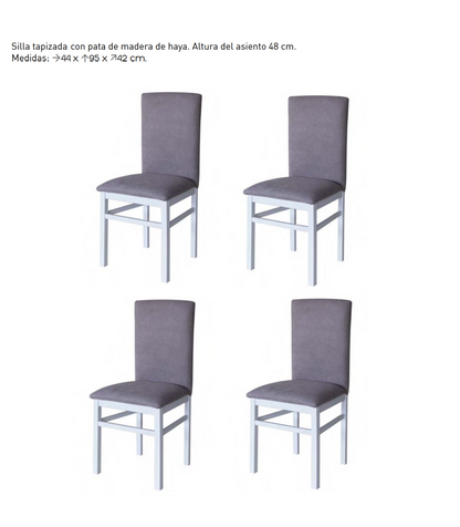 Pack 4 Sillas Nivar Tapizadas En Tela Gris. 95cm (alto), 44cm(ancho), 42cm(fondo)_1