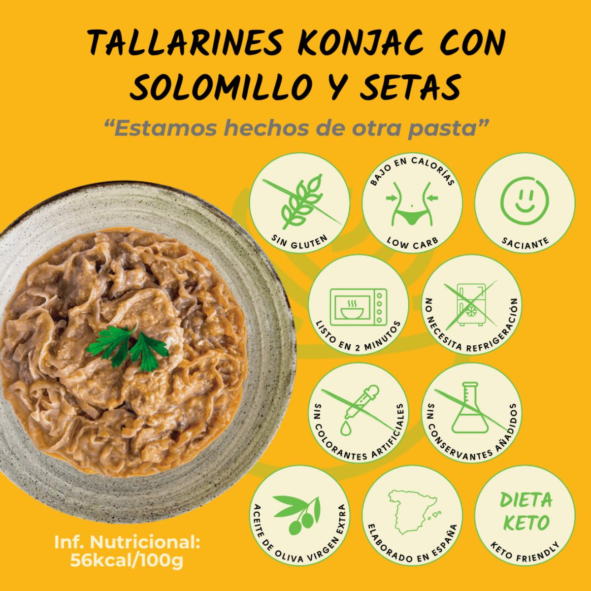 Noodles konjac com filet mignon e cogumelos boletus The Konjac Shop 250g
