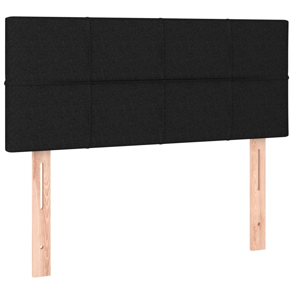 Cama Box Spring Colchón Y Luces Led Tela Negro 90x190 Cm / Vetonek_2