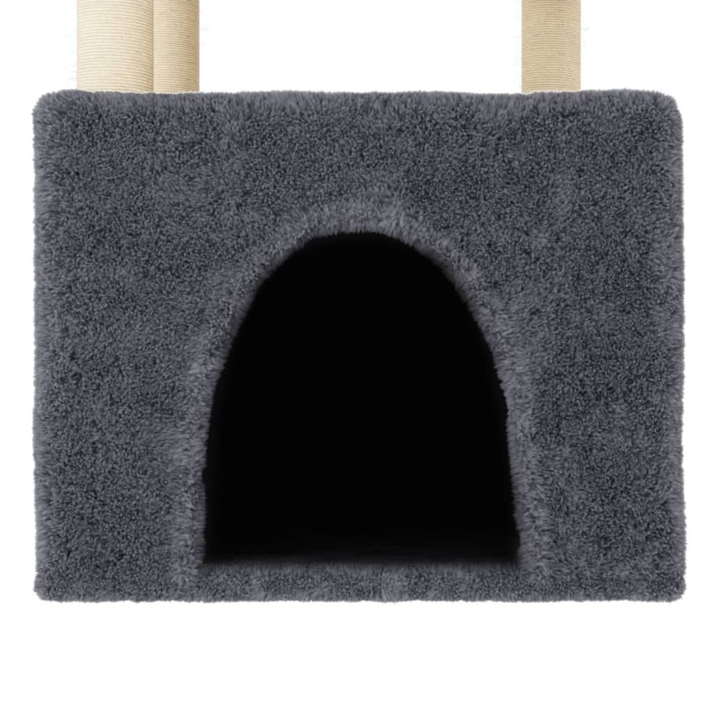 Vidaxl Rascador Para Gatos Con Postes De Sisal Gris Oscuro 109,5 Cm_4