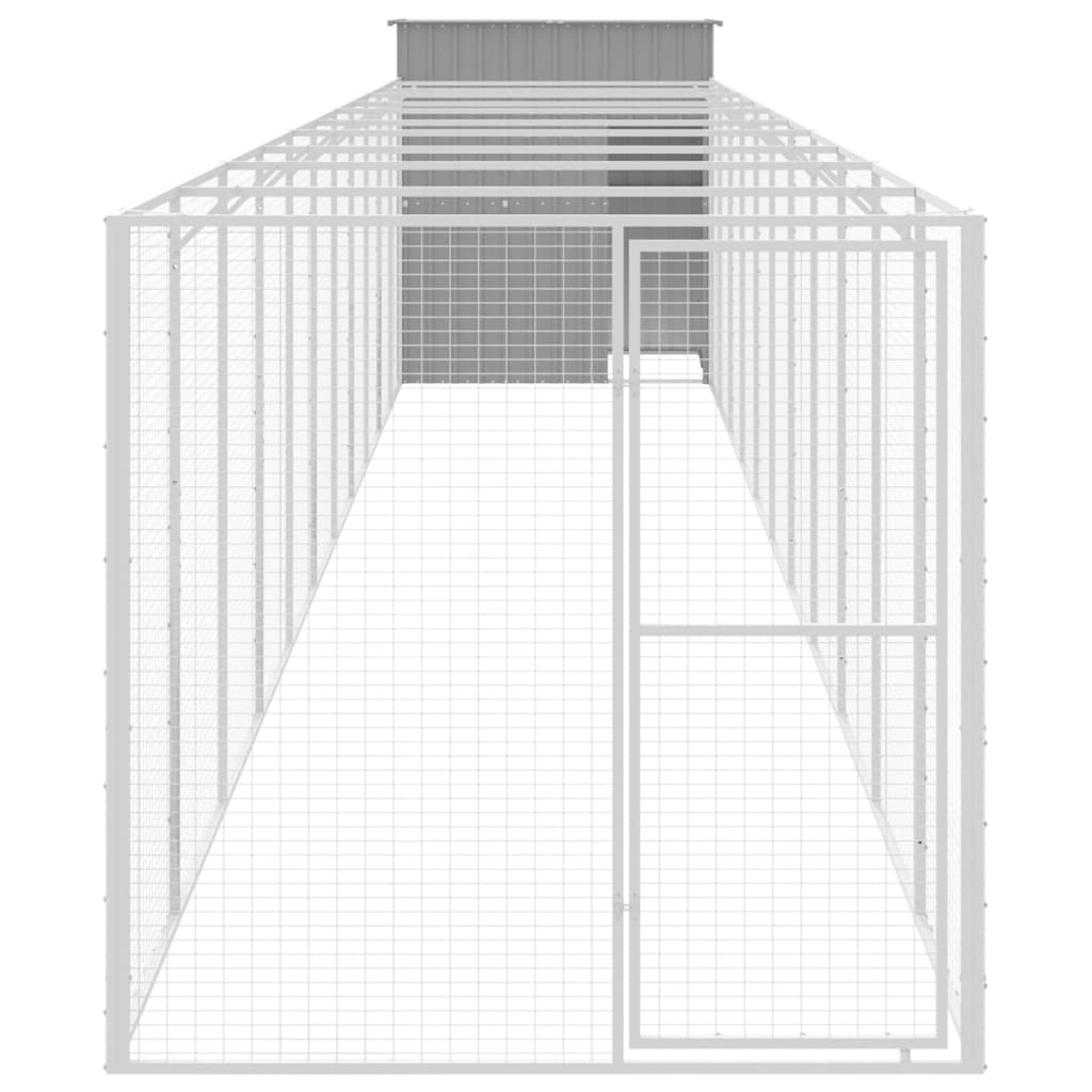 Caseta Perro Corral Acero Galvanizado Gris Claro 165x1271x181cm_2