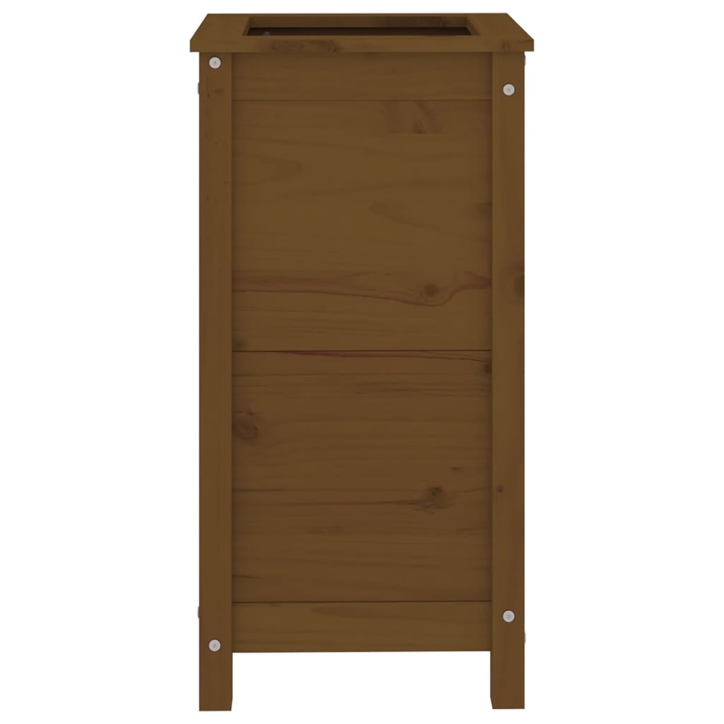 Jardinera Madera Maciza De Pino Marrón Miel 40x40x78 Cm_3
