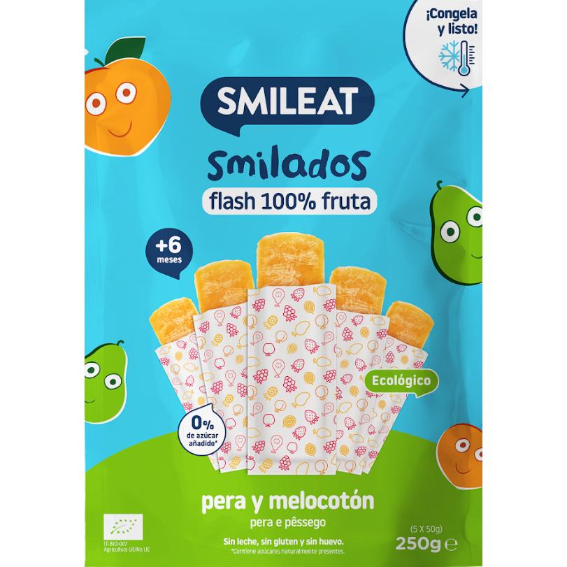 SMILADO pera e pêssego biológicos, 100% fruta SMILEAT gelado infantil flash