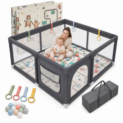 Parque Infantil Para Bebés Con Alfombra Reversible, Pelotas De Piscina De Bolas, Bolsa De Transporte Bathby_0