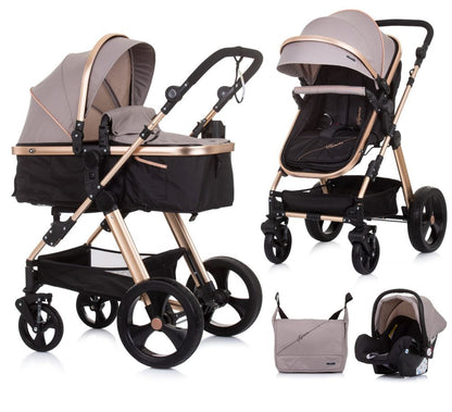 Carrito De Bebé Havana Trío Convertible Hasta 22 Kg Con Bolso Y Mosquitera Sand_0